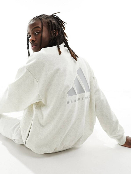 adidas Basketball One sweatshirt in off white