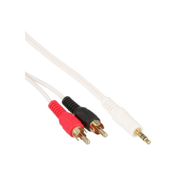 InLine 2x RCA Cable male / 3.5mm male white/gold 10m
