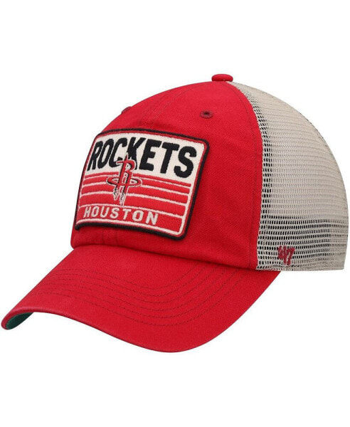 Men's Red, Natural Houston Rockets Four Stroke Clean Up Snapback Hat