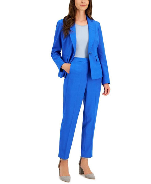 Women's Stretch Crepe One-Button Pantsuit, Regular & Petite Sizes