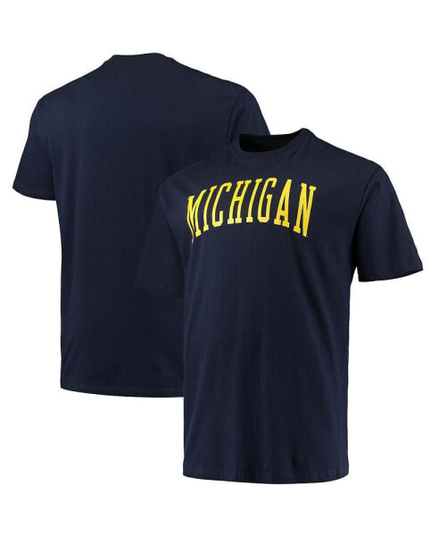 Men's Navy Michigan Wolverines Big and Tall Arch Team Logo T-shirt