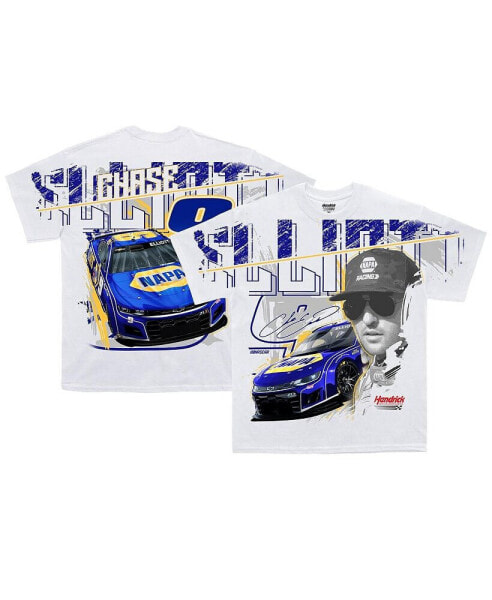 Men's White Chase Elliott Total Print T-shirt