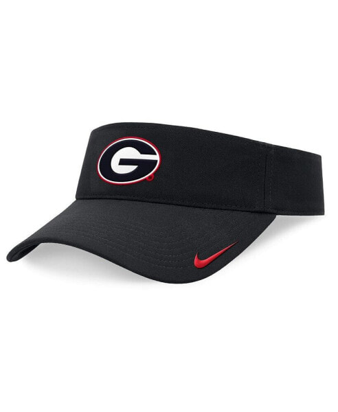 Men's Black Georgia Bulldogs On-Field Ace Performance Adjustable Visor