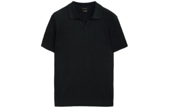 Мужская футболка-поло Massimo Dutti черного цвета