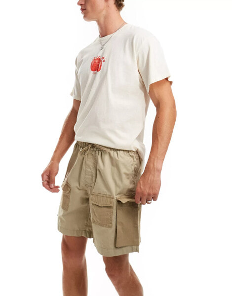 Jack & Jones ripstop cargo shorts in beige