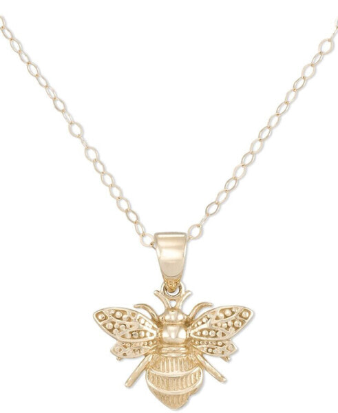 Macy's textured Bee Three Dimensional 18" Pendant Necklace in 10k Gold