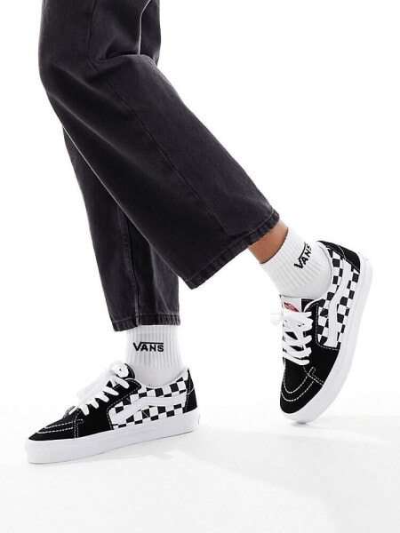 Vans SK8-Low trainers in black checkerboard