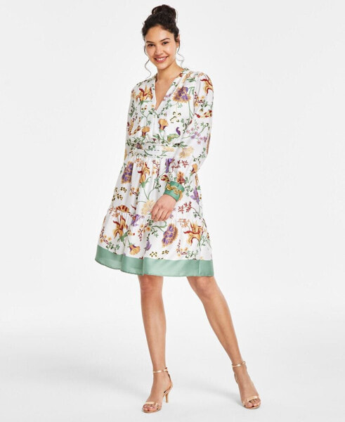 Women's Floral-Print Fit & Flare Dress