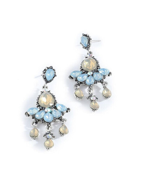 Women's Blue Teardrop Stone Drop Earrings