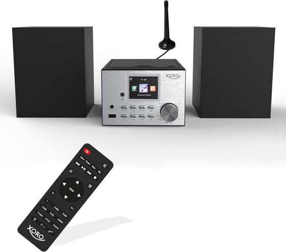 XORO HMT 500 PRO - Micro Stereo System (Internet/DAB+/FM Radio, CD Player, Bluetooth, USB Media Player, 2.4 Inch Colour Display, Remote Control, 2 x 10 W Speakers
