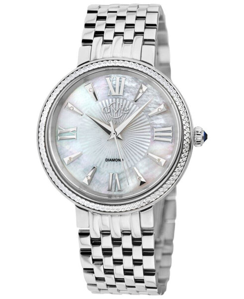 Women's Genoa Swiss Quartz Silver-Tone Stainless Steel Bracelet Watch 36mm