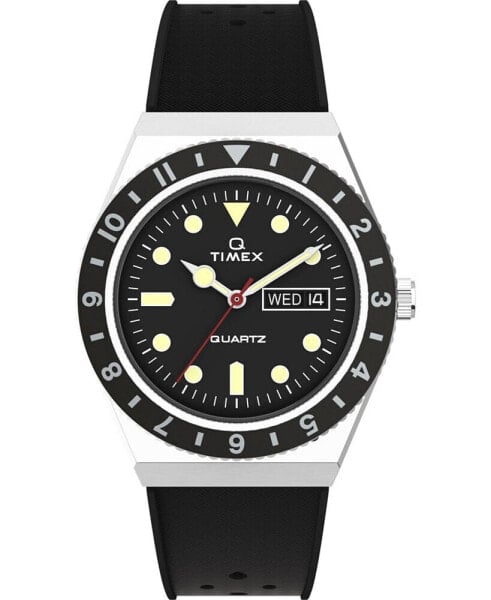 Men's Q Diver Black Synthetic Watch 38mm