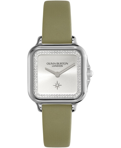 Часы и аксессуары Olivia Burton женские Grosvenor зеленые кожаные 28 мм