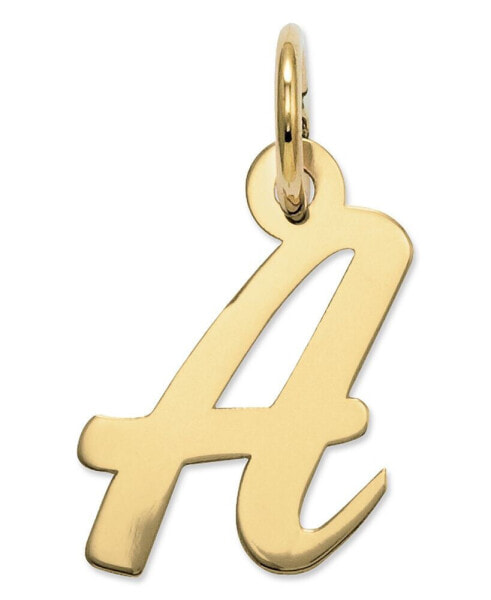 14k Gold Charm, Small Script Initial Charm