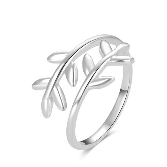 Silver leg ring with leaves AGGF496