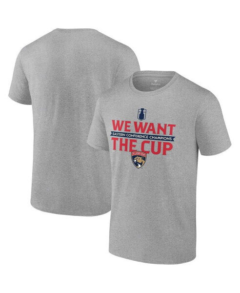 Men's Steel Florida Panthers 2024 Eastern Conference Champions We Want The Cup T-Shirt