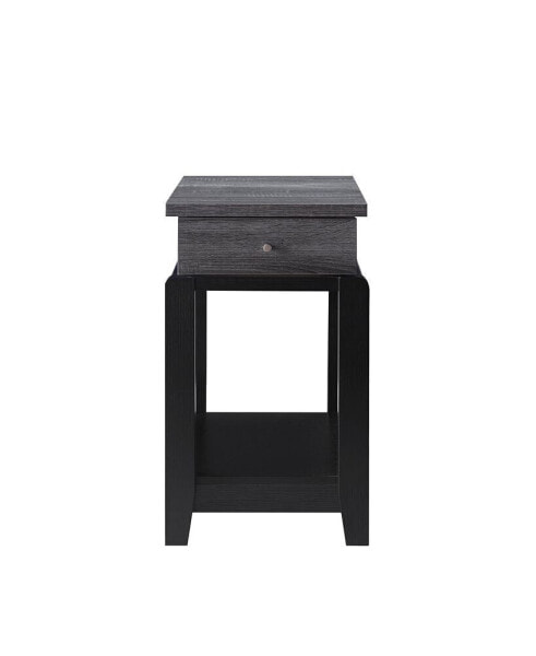 Chairside Table Distressed Grey Black