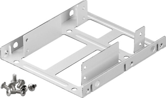 Goobay 2.5 Inch Hard Drive Mounting Frame to 3.5 Inch - 2-fold - Universal - HDD mounting bracket - Silver - 2.5" - 103 mm - 115 mm