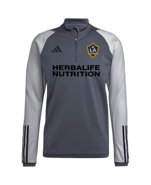 Куртка Adidas мужская серая LA Galaxy 2023 On-Field AEROREADY Quarter-Zip Training Top