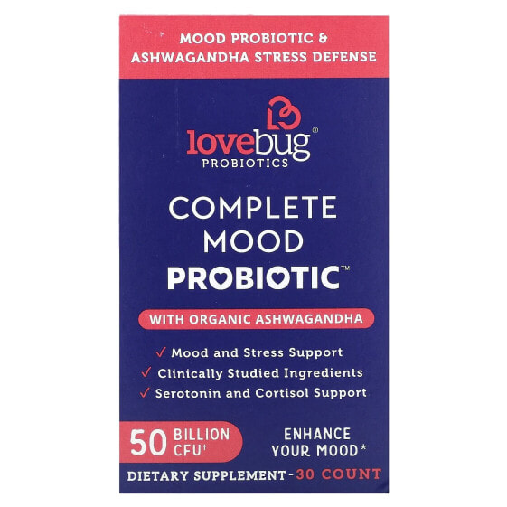 Complete Mood Probiotic with Organic Ashwagandha, 50 Billion CFU, 30 Count