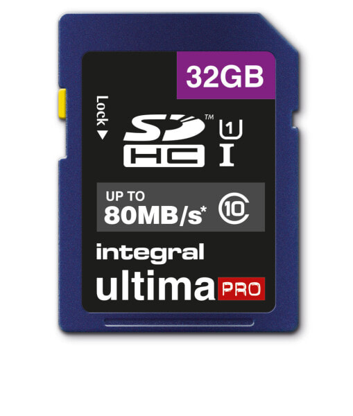 Integral 32GB SD CARD SDHC CL10 UHS 1 U1 80 MB/S - 32 GB - SD - UHS-I - 80 MB/s - Class 1 (U1)