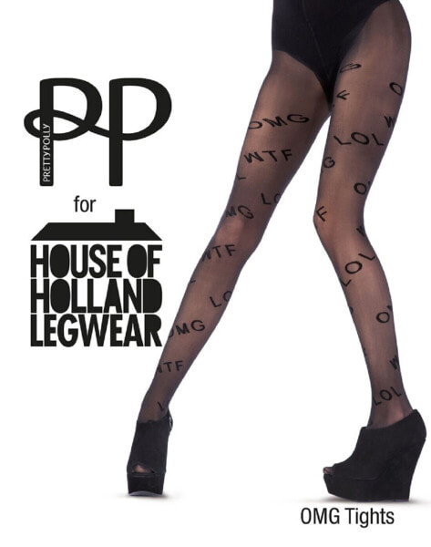 Pretty Polly Motif Words Tights One Size - HHASR1