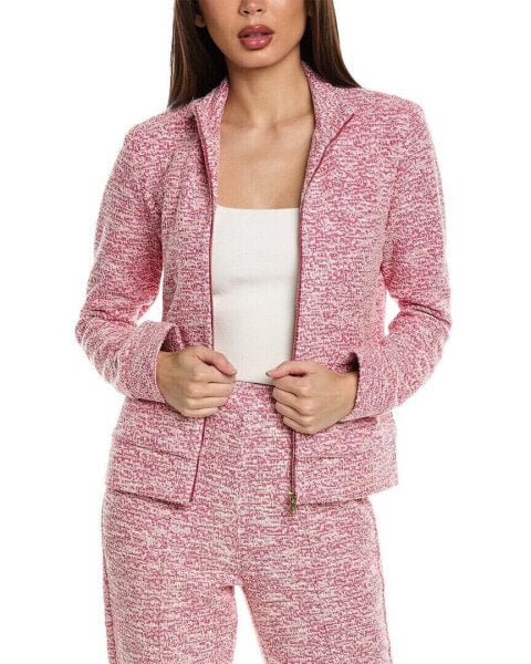 St. John Tweed Jacket Women's Pink Xl