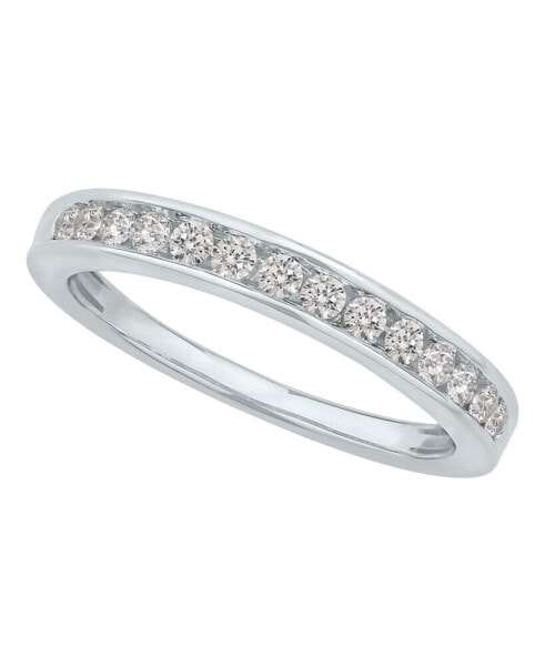 Diamond Channel Band (1/4 ct. t.w.) in 14K White Gold or Yellow Gold