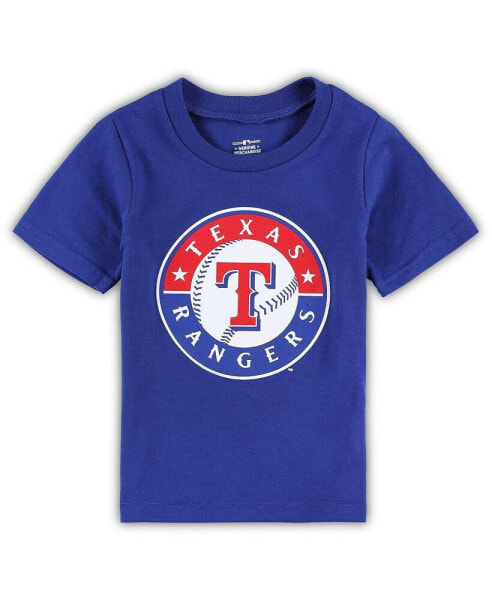 Toddler Boys and Girls Royal Texas Rangers Team Crew Primary Logo T-shirt
