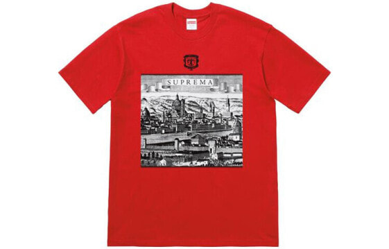 Supreme SS18 Fiorenza Tee Red 佛罗伦萨短袖T恤 男女同款 红色 送礼推荐 / Футболка Supreme SS18 Fiorenza Tee Red T SS18-0173