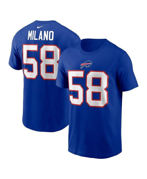 Men's Matt Milano Royal Buffalo Bills Player Name and Number T-shirt