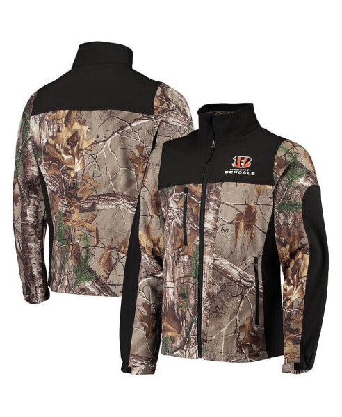 Men's Realtree Camo and Black Cincinnati Bengals Circle Hunter Softshell Full-Zip Jacket