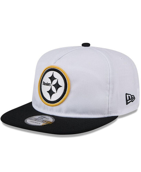 Men's White/Black Pittsburgh Steelers 2024 NFL Training Camp Golfer Snapback Hat