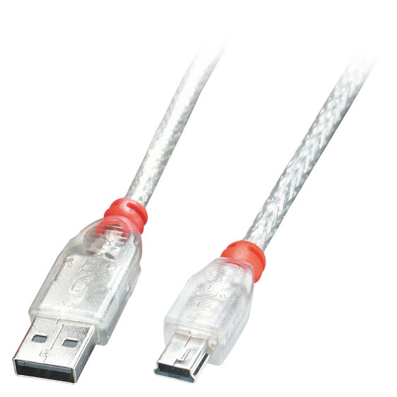Lindy USB 2.0 Kabel A/mini-B 1m - 1 m - USB A - Mini-USB B - USB 2.0 - 480 Mbit/s - Transparent