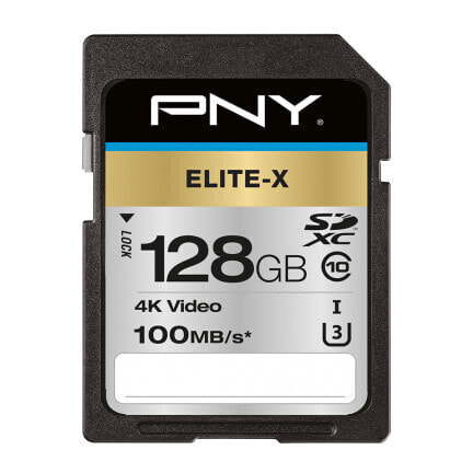 PNY Elite-X - 128 GB - SDXC - Class 10 - UHS-I - 100 MB/s - Class 3 (U3)