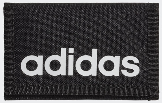 adidas Wallet Velc ro Tri fold Linear Black Zipped Compartment zip sports money