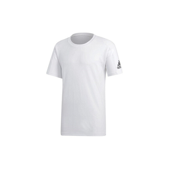 Мужская футболка спортивная белая с логотипом Adidas Stadium
