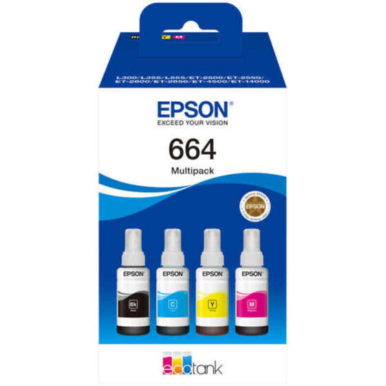 Картридж с оригинальными чернилами Epson C13T664640 Разноцветный Чёрный