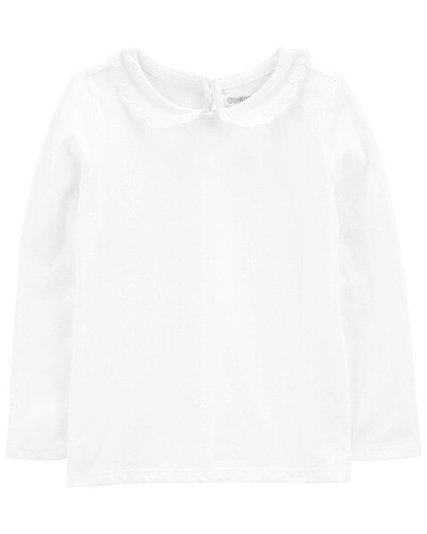 Toddler Scalloped Peter Pan Embroidered Top 2T