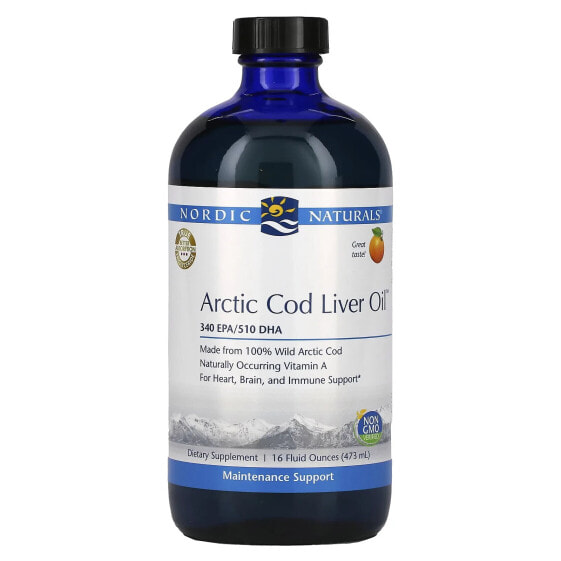 Рыбий жир витаминовый Nordic Naturals Arctic Cod Liver Oil, апельсиновый 473 мл