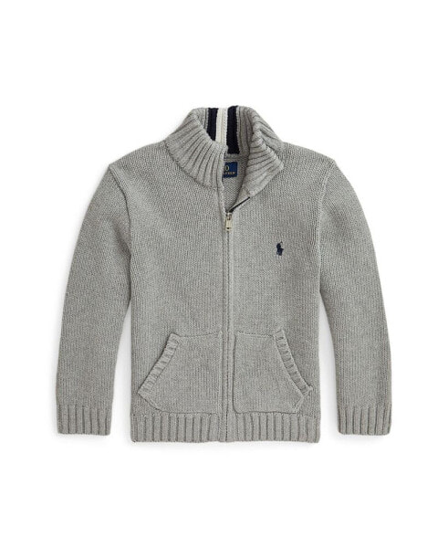 Toddler and Little Boys Cotton Full-Zip Sweater