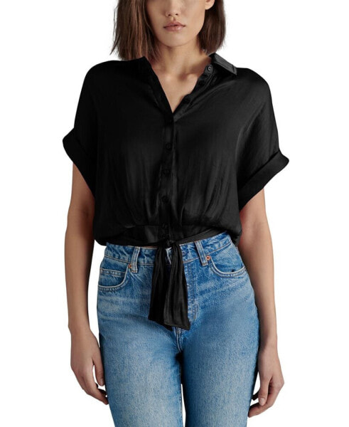 Women's Tori Button-Front Tie-Hem Top