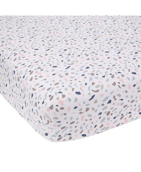 Signature Terrazzo Abstract Organic Cotton Fitted Crib Sheet