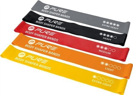 Pure2Improve Pure2Improve Resistance Bands Set of 5 Black, Grey, Orange, Red, Yellow, Foam, Rubber one size