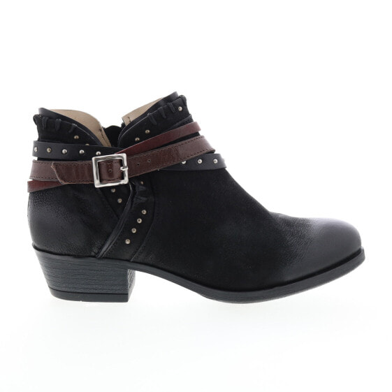 Miz Mooz Booker 111265 Womens Black Leather Zipper Ankle & Booties Boots