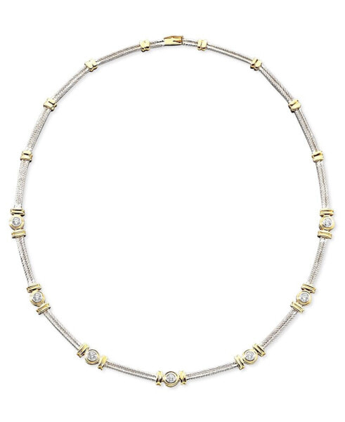 Diamond Necklace (1 ct. t.w.) in 14k White & Yellow Gold