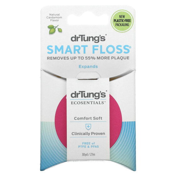 Зубная нить Dr. Tung's Smart Floss, натуральная с кардамоном 30 ярдов (27 м)