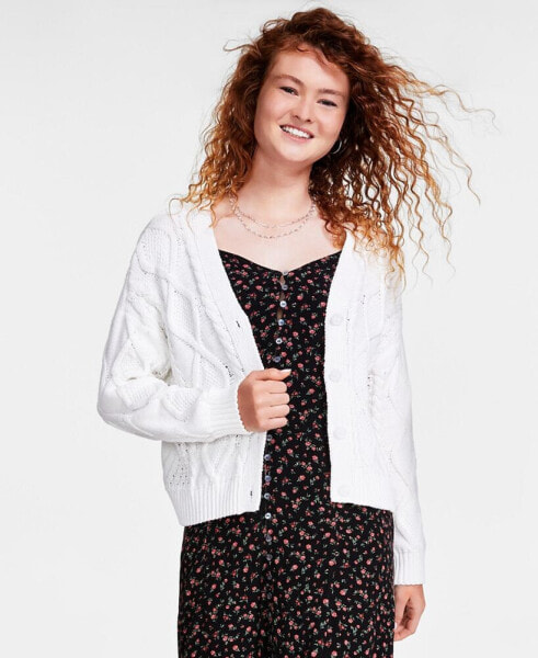 Women's Cable-Stitch Long-Sleeve Cardigan