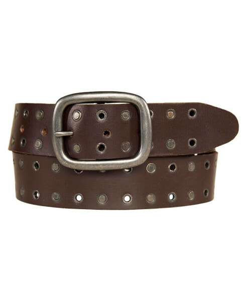 Men's Grommet and Stud Leather Belt