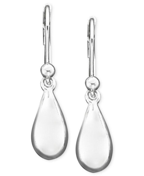 14k Hammered Teardrop Drop Earrings